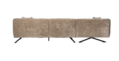 Couch Donovan S5138 3-Sitzer + Lounge links in Taupe Chenille