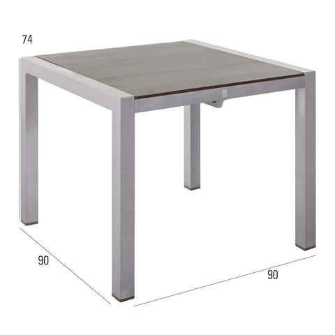 Tisch Kennedy / Tischplatte Stone Grey 90 x 90 - bm raumkonzept
