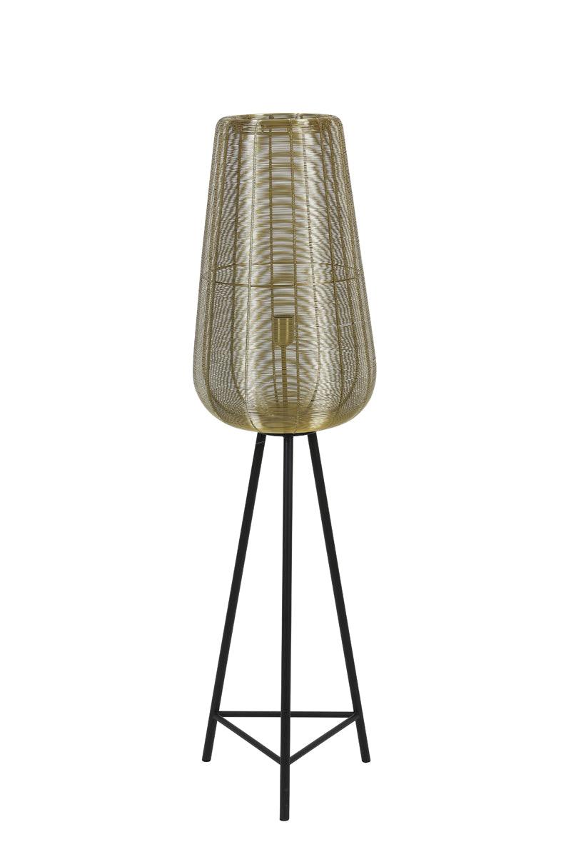 Light & Living Stehlampe Lampe ADETA gold matt schwarz - bm raumkonzept