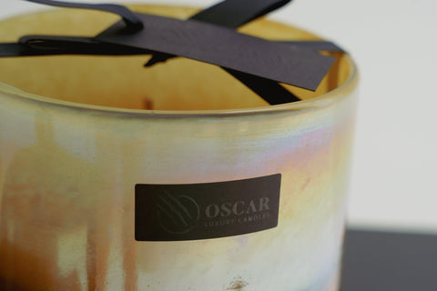 OSCAR Luxury Duftkerze Amber gold candle - bm raumkonzept