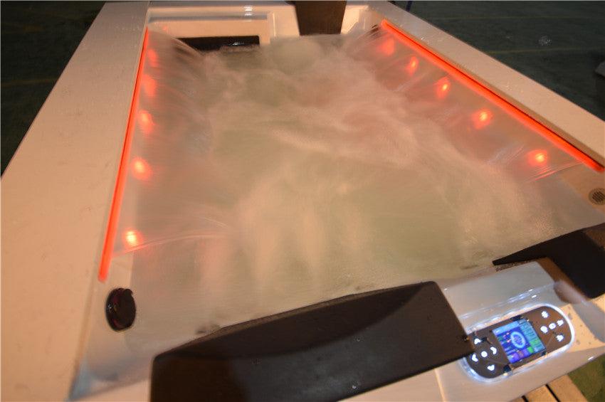 Whirlpool Outdoor Hot Tub Spa Pool FENDI marmorweiß-dunkelgrau - bm raumkonzept