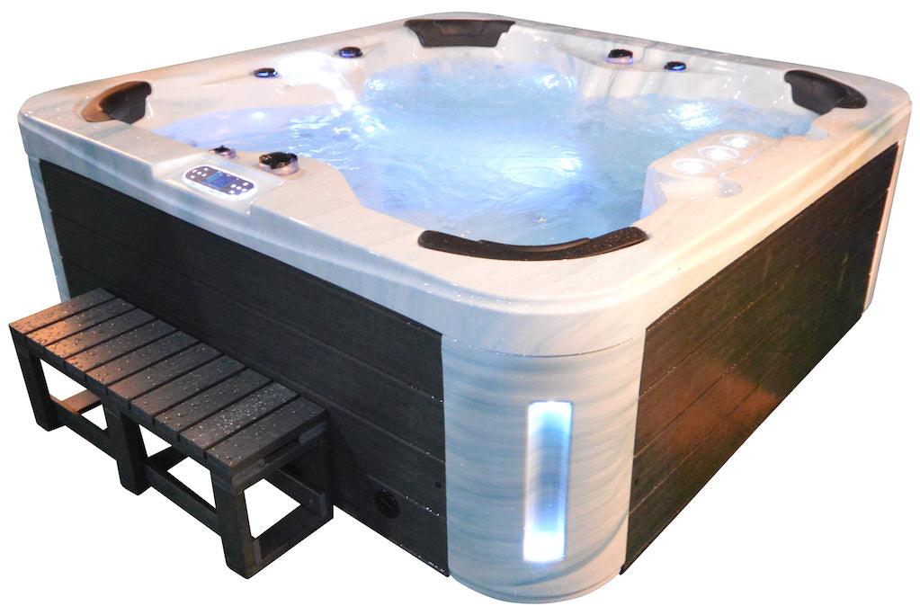 Whirlpool Outdoor Hot Tub Spa Pool GADA hellblau-dunkelgrau - bm raumkonzept