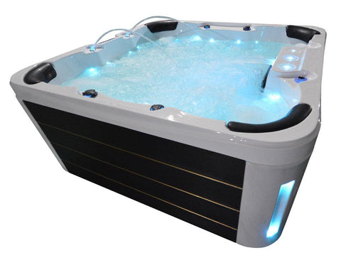 Whirlpool Outdoor Hot Tub Spa Pool GENESIS Weiss-Schwarz - bm raumkonzept