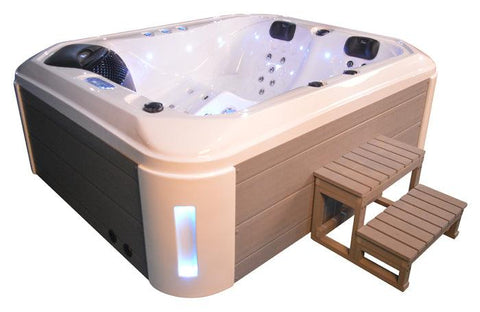 Whirlpool Outdoor Hot Tub Spa Pool HARU weiß-hellgrau - bm raumkonzept
