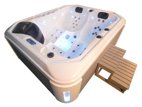 Whirlpool Outdoor Hot Tub Spa Pool HARU weiß-hellgrau - bm raumkonzept
