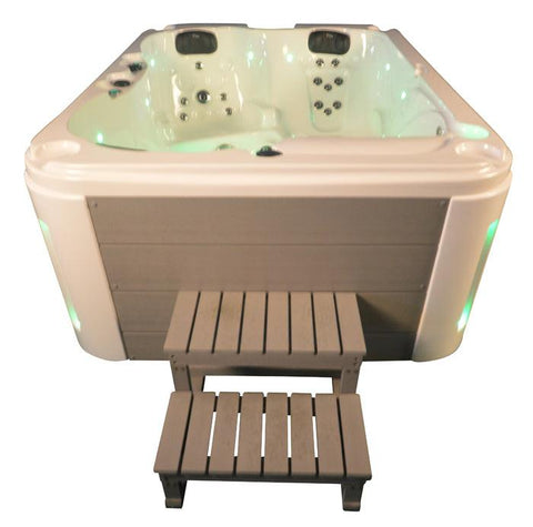 Whirlpool Outdoor Hot Tub Spa Pool HEDDA weiß-hellgrau - bm raumkonzept
