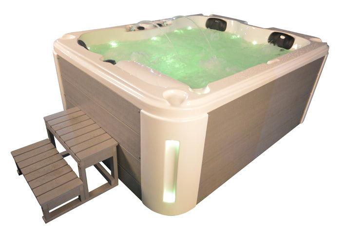 Whirlpool Outdoor Hot Tub Spa Pool HEDDA weiß-hellgrau - bm raumkonzept