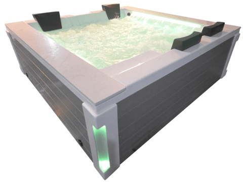 Whirlpool Outdoor Hot Tub Spa Pool HARLY weiß-hellgrau - bm raumkonzept