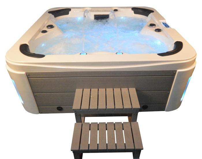 Whirlpool Outdoor Hot Tub Spa Pool HERA weiß-hellgrau - bm raumkonzept