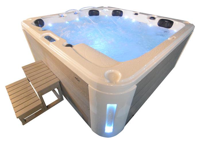 Whirlpool Outdoor Hot Tub Spa Pool HEAVEN weiß-hellgrau - bm raumkonzept
