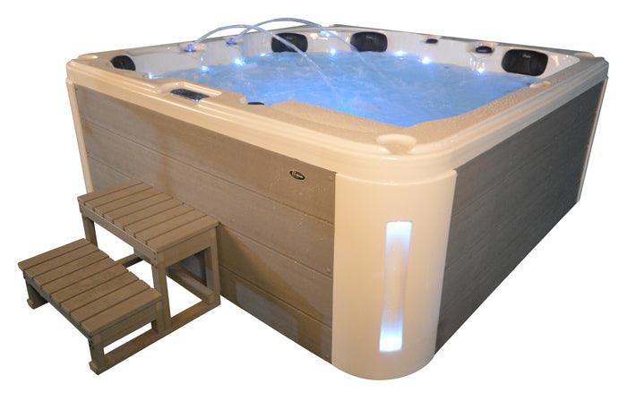 Whirlpool Outdoor Hot Tub Spa Pool HEAVEN weiß-hellgrau - bm raumkonzept