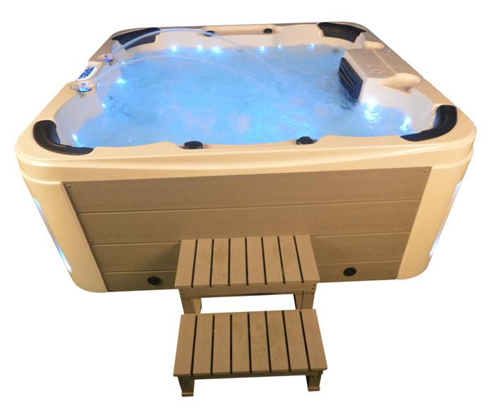 Whirlpool Outdoor Hot Tub Spa Pool HENRI weiß-hellgrau - bm raumkonzept