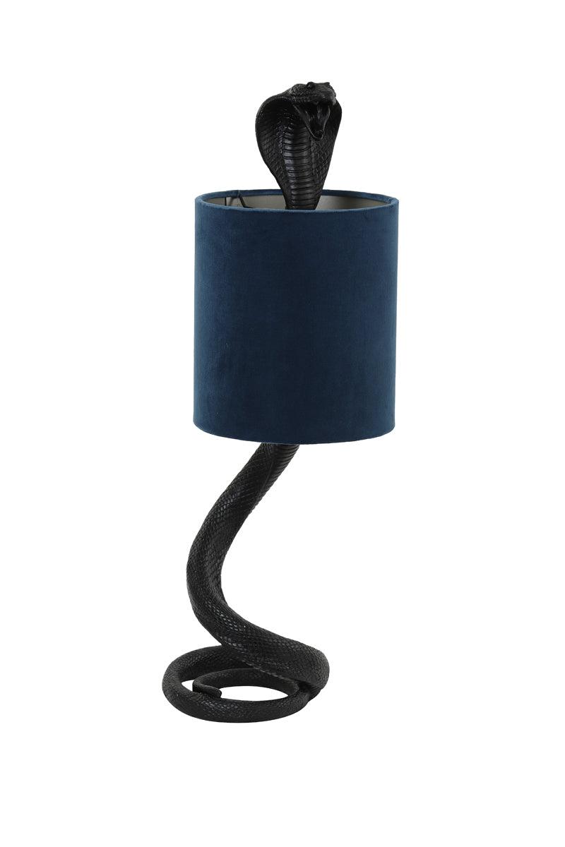 Light & Living Tischlampe SNAKE schwarz / petrol blau - bm raumkonzept