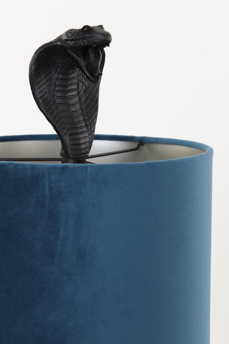 Light & Living Tischlampe SNAKE schwarz / petrol blau - bm raumkonzept