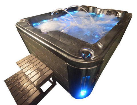 Whirlpool Outdoor Hot Tub Spa Pool SURI  schwarz-hellgrau - bm raumkonzept