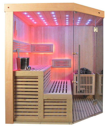Sauna TS 4013-LS Eco-Ofen, 180x180cm - bm raumkonzept