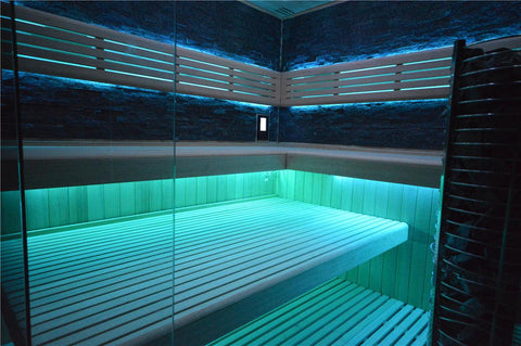 Sauna TS 4064 Steintowerofen, schwarzer Marmor, 200x200cm - bm raumkonzept