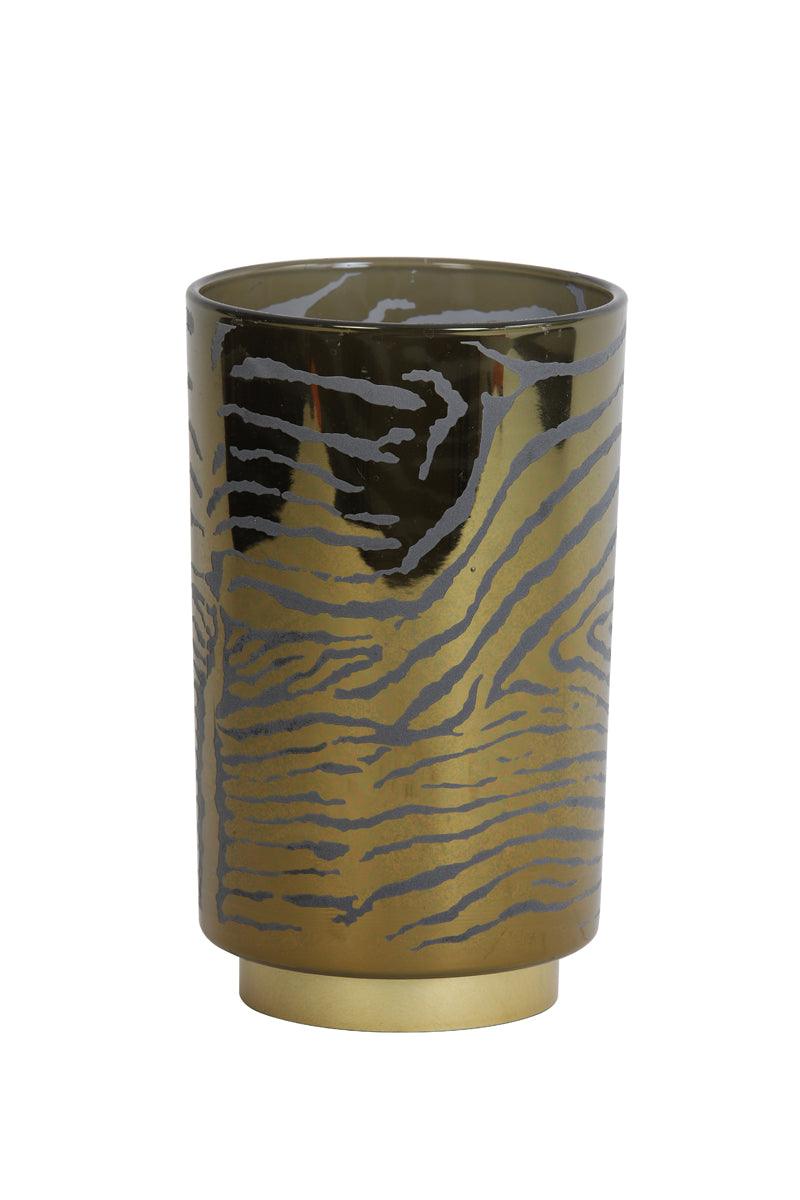 Light & Living Tischlampe LED Lampe Zebra Glas grau/gold - bm raumkonzept