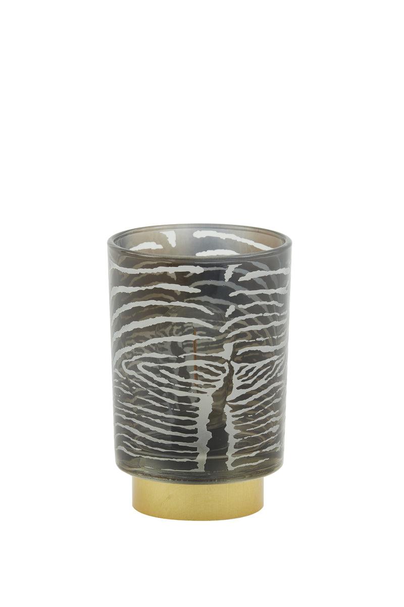 Light & Living Tischlampe LED Lampe Zebra Glas weiß/schwarz - bm raumkonzept