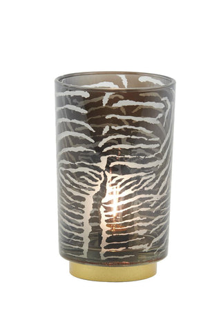 Light & Living Tischlampe LED Lampe Zebra Glas weiß/schwarz - bm raumkonzept